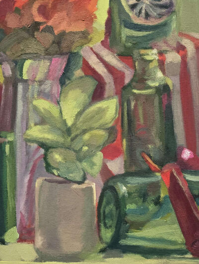 Green Arrangement- Oil on Canvas (2025).